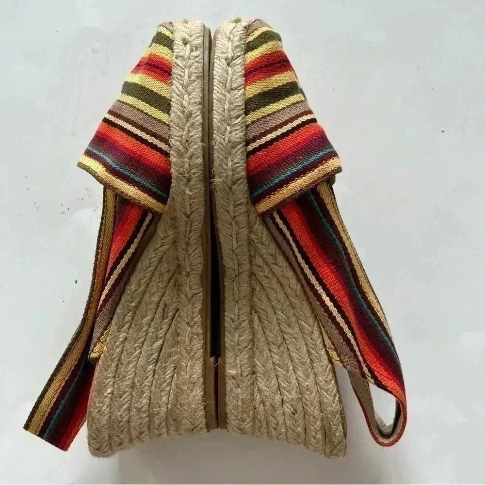 Rin woman’s multicolored Canvas Wedge Stripe Espadrilles made in Spain 3…